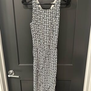 Vince Camuto Black and White Patterned Maxi Dress